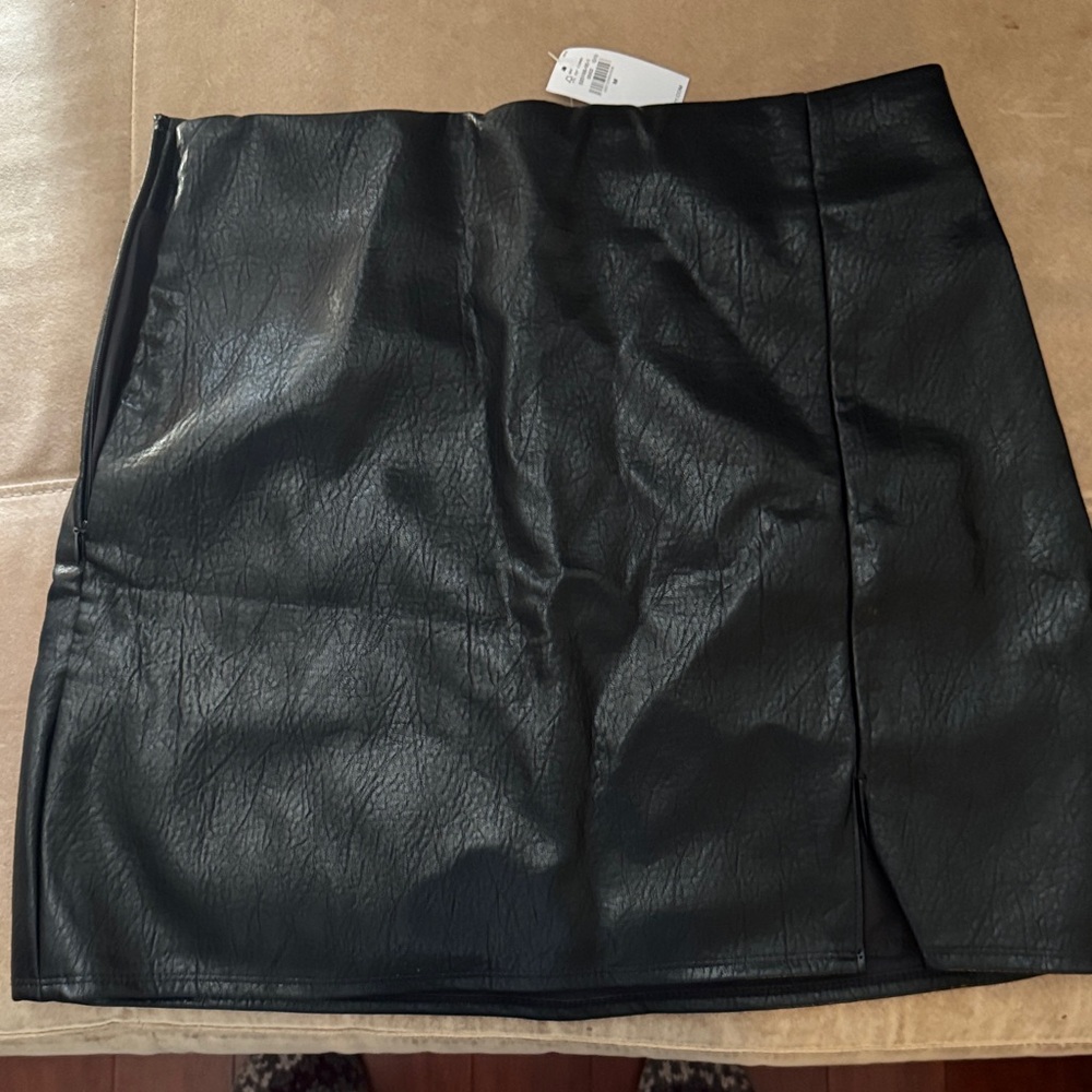 Old Navy Black Faux Leather Mini Skirt